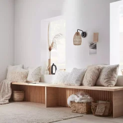 Clearance Bouclair White Sheep Faux Fur Throw