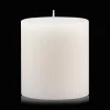 Sale Bouclair White Short Ribbed Candle