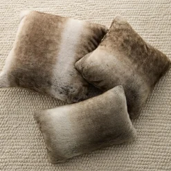 Discount Bouclair Wolf Faux Fur Decorative Pillow
