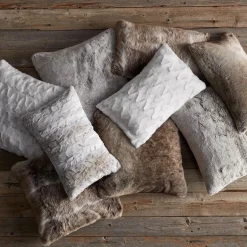 New Bouclair Wolf Faux Fur Decorative Lumbar Pillow