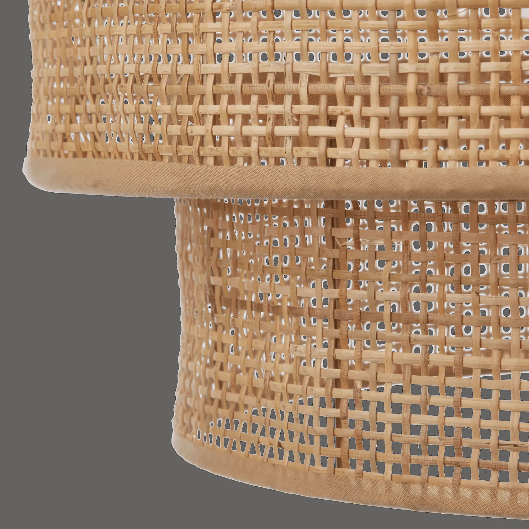 New Bouclair Wood & Rattan Ceiling Lamp