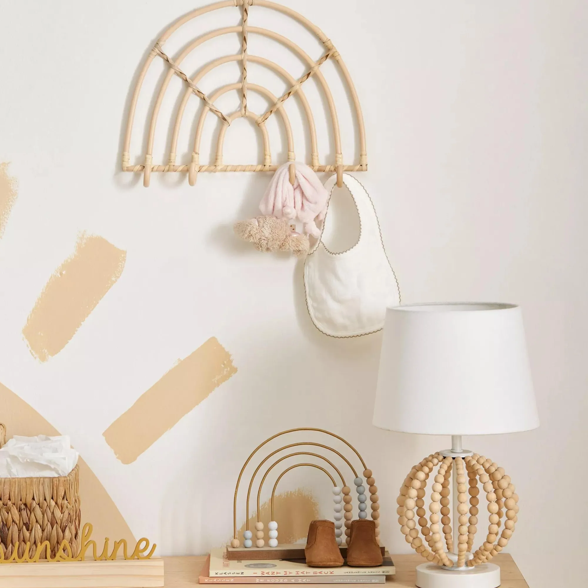 Clearance Bouclair Wooden Bead Base Table Lamp