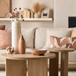 Best Bouclair Wooden Round Coffee Table