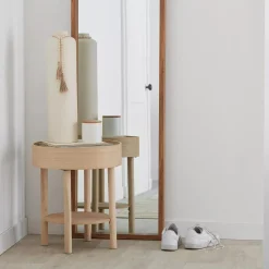 Discount Bouclair Wooden Round Side Table with Lift Top