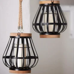 Bouclair Wood-Like & Metal Lantern
