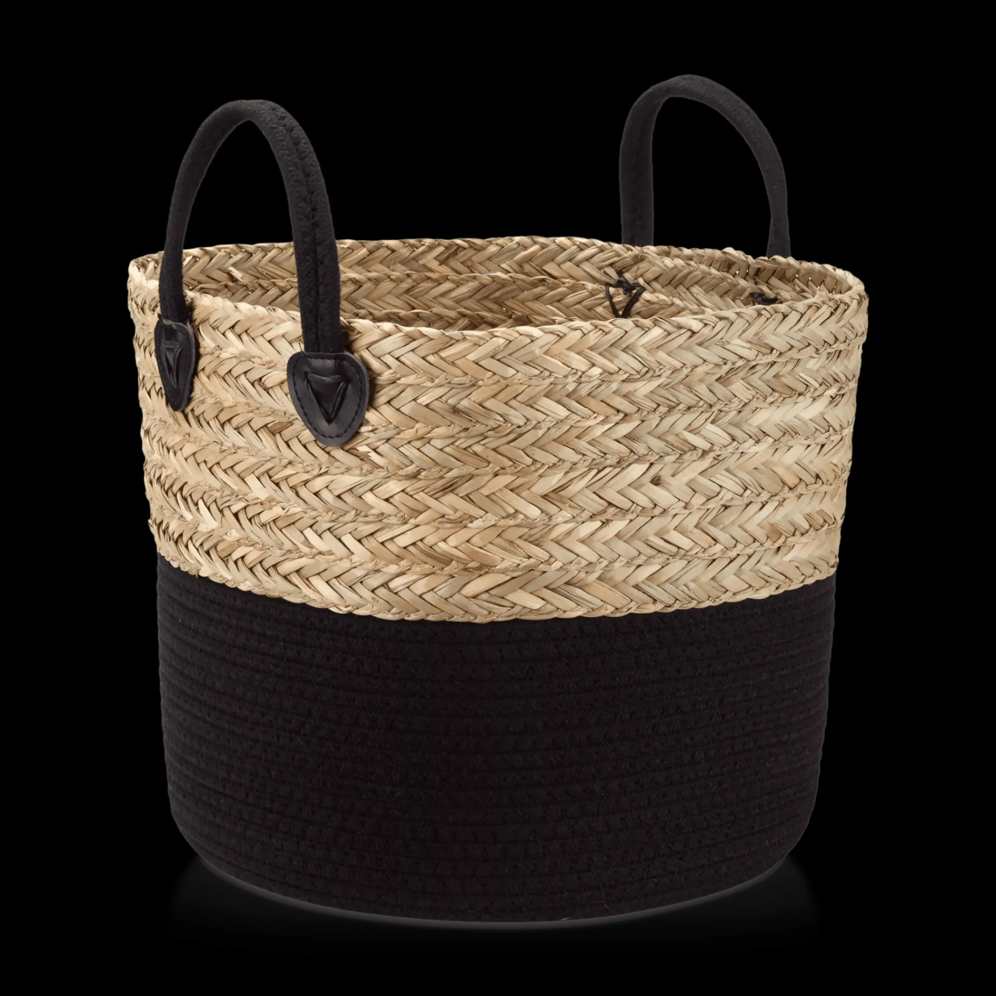 Bouclair Woven Seagrass and Cotton Rope Basket